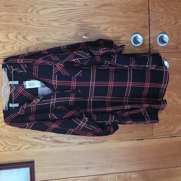 Torrid black plaid with red and tan - Picture 1 of 8